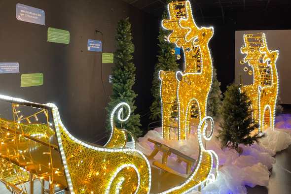 Traineau avec rennes noël 